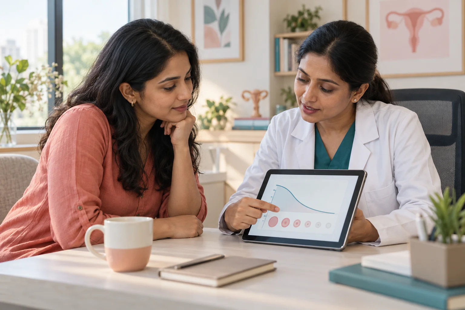 A reassuring fertility consultation about age and ovarian reserve